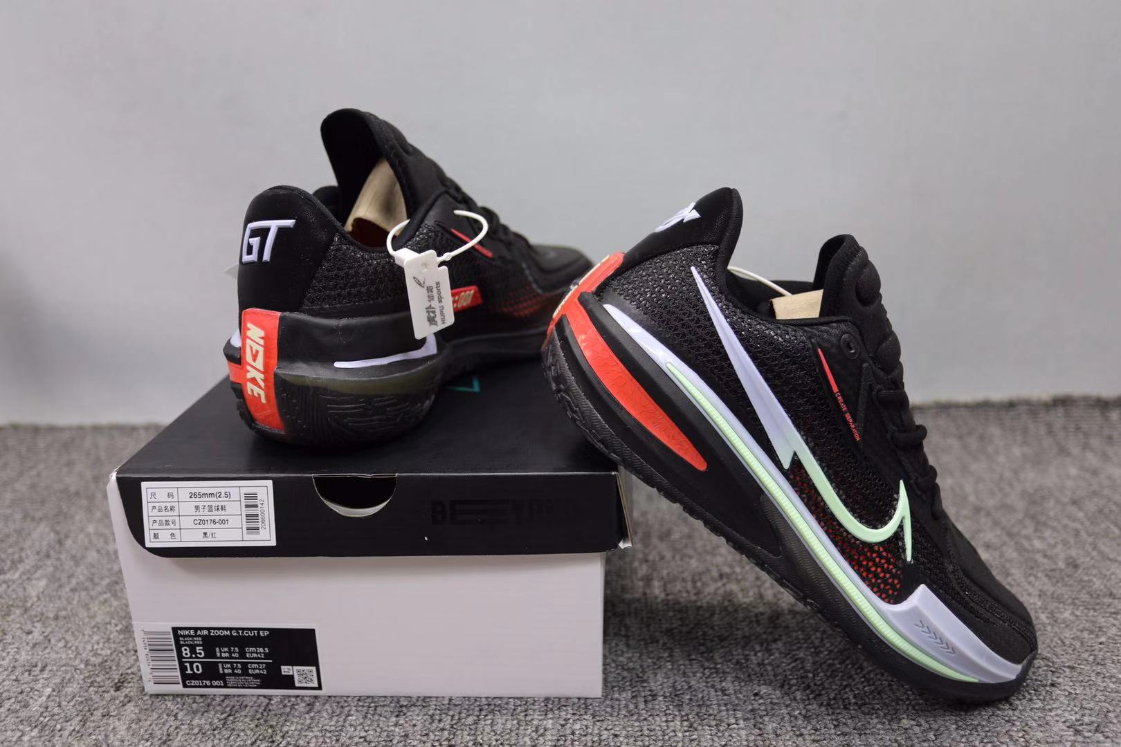 2021 Nike Air Zoom GT Cut Black Silver Red Basketball Shoes